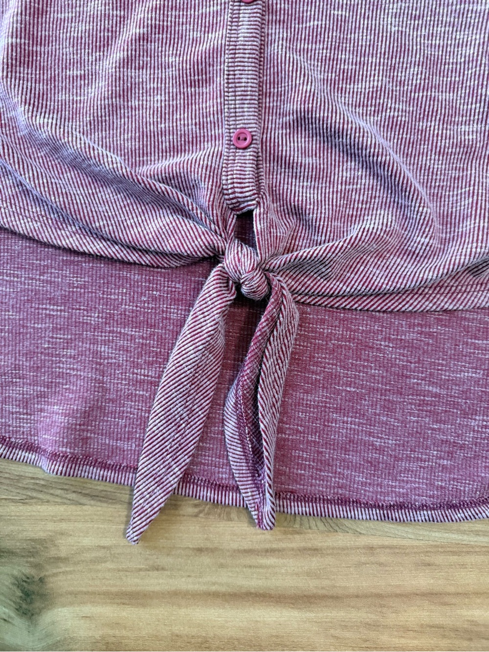Lavender Field Tie Front Blouse Medium Purple V-Neck Short Sleeve Casual Top - Picture 5 of 7